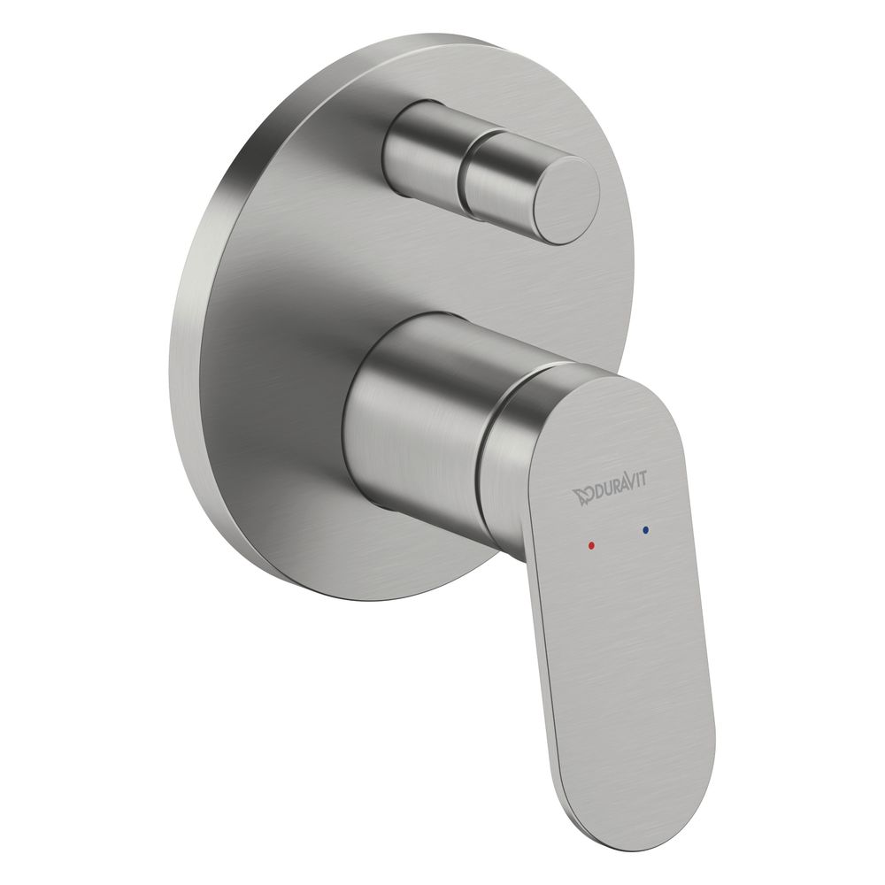 Duravit Wave Mitigeur encastré monocommande Set, 2 utilisateurs, acier inoxydable brossé, 24 l/min, rosace ronde