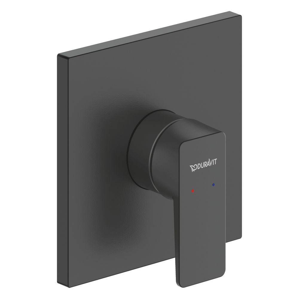 Set de mitigeur monocommande Duravit Manhattan sous-encastré, 1 utilisateur, noir mat, rosace carrée, 130x130mm, avec unité fonctionnelle