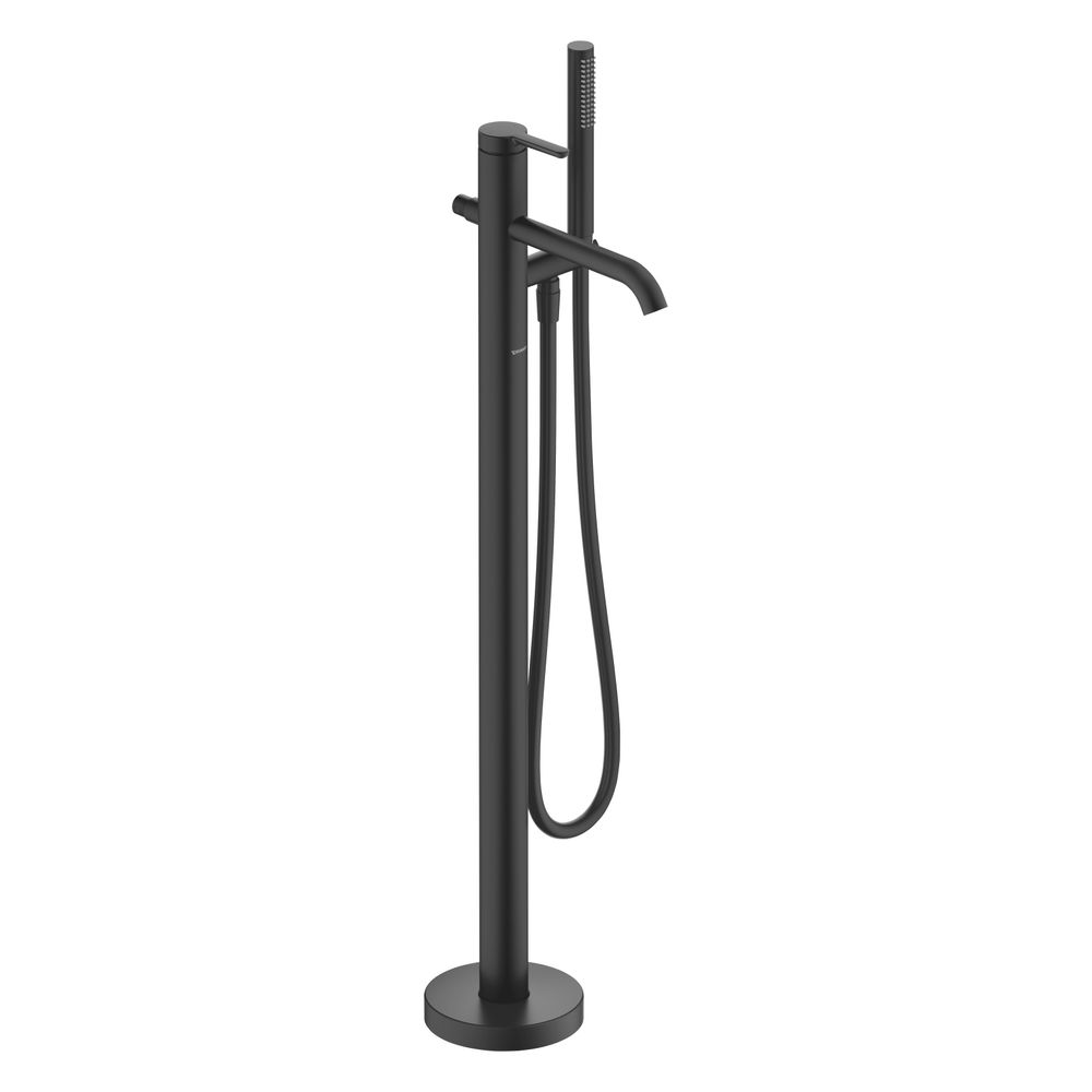 Duravit Mitigeur de baignoire monocommande sur pied C.1, Noir mat, Portée 201 mm, Hauteur 904 mm, 2 consommateurs