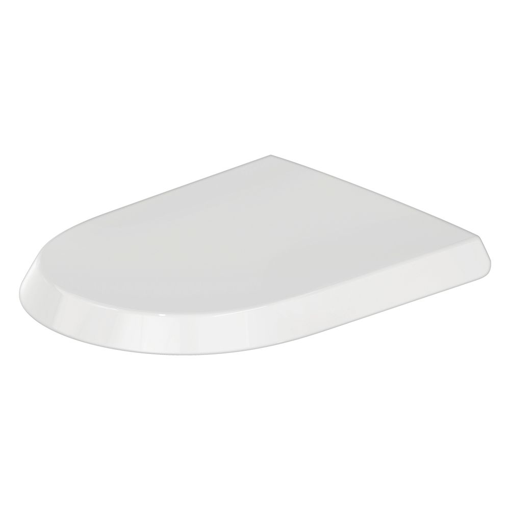 Siège WC Duravit Qatego en forme de D, blanc brillant, 463x44x369 mm, avec mécanisme d'abaissement, amovible