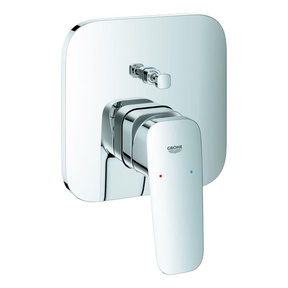 Grohe Cubeo Mitigeur monocommande pour baignoire, kit de montage prêt à poser pour Rapido SmartBox, avec unité de commutation, chromé, 1017780000