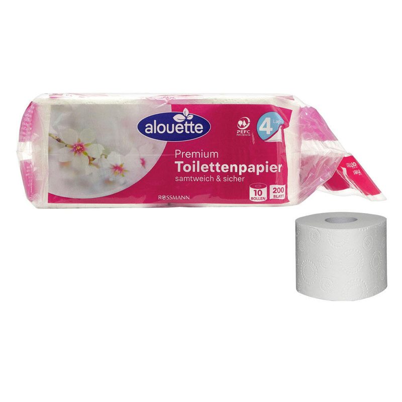 Papier toilette Premium alouette 4 couches 1 paquet = 10 rouleaux