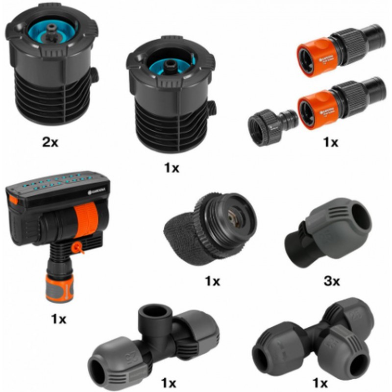 Gardena Système d'arrosage Pipeline Set de démarrage arroseur carré 8272-20