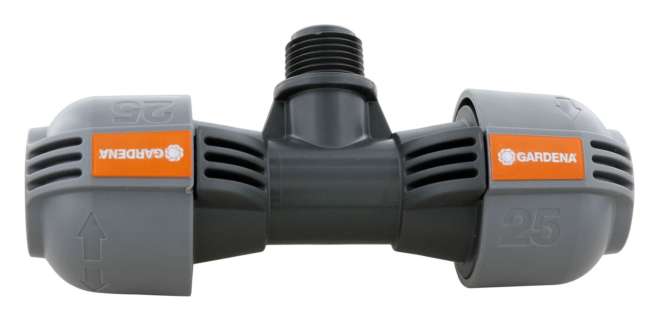 Raccord en T GARDENA pour tuyaux d'arrosage 25 mm x 1/2 pouce filetage extérieur