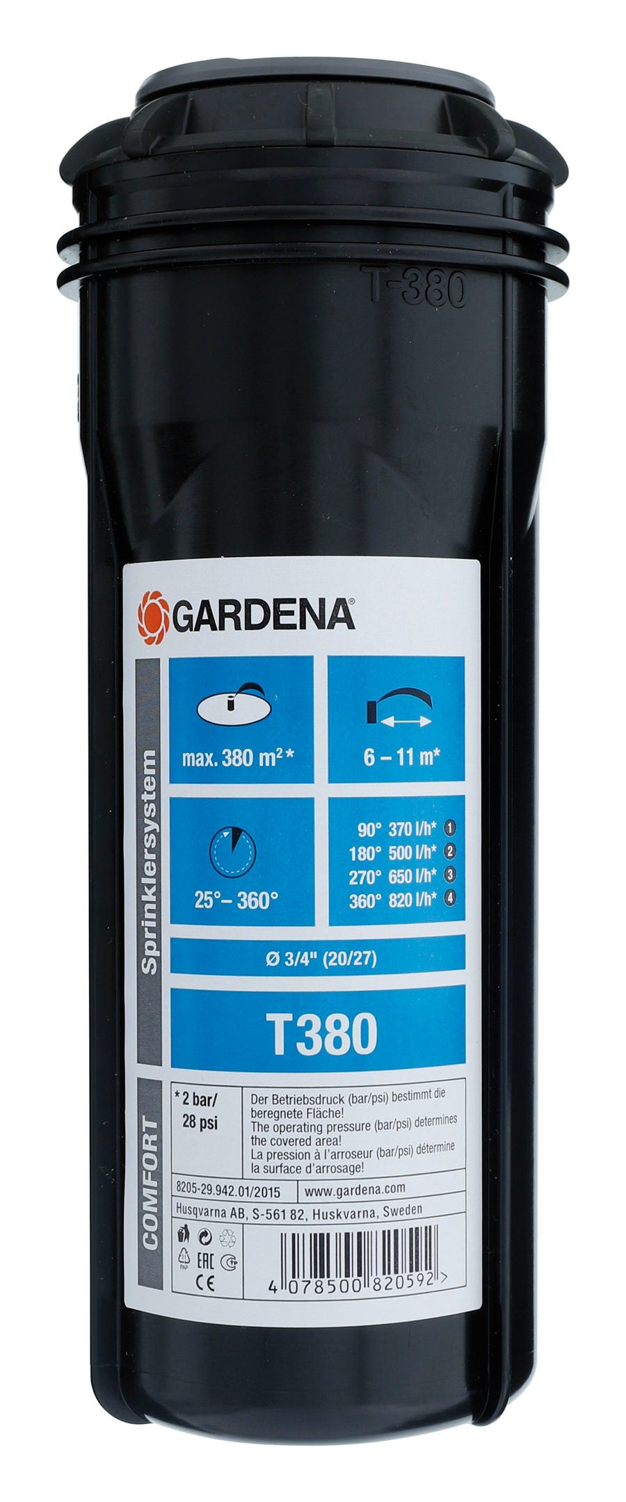 Gardena T 380 Système d'arrosage Turbine-Enfouisseur, 8205-29