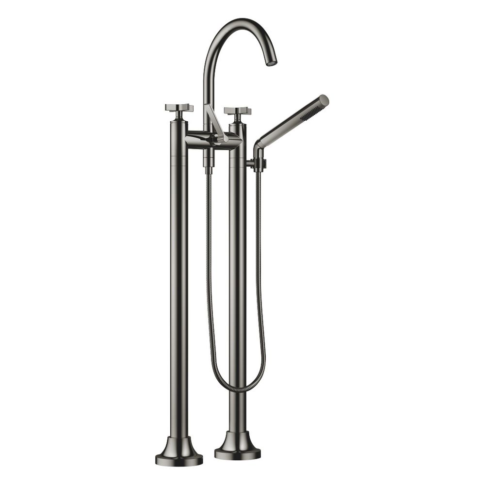 Robinetterie de baignoire à deux trous Dornbracht Vaia freestanding avec douchette manuelle, 221 mm, Dark Chrome, réf. 25943809-19