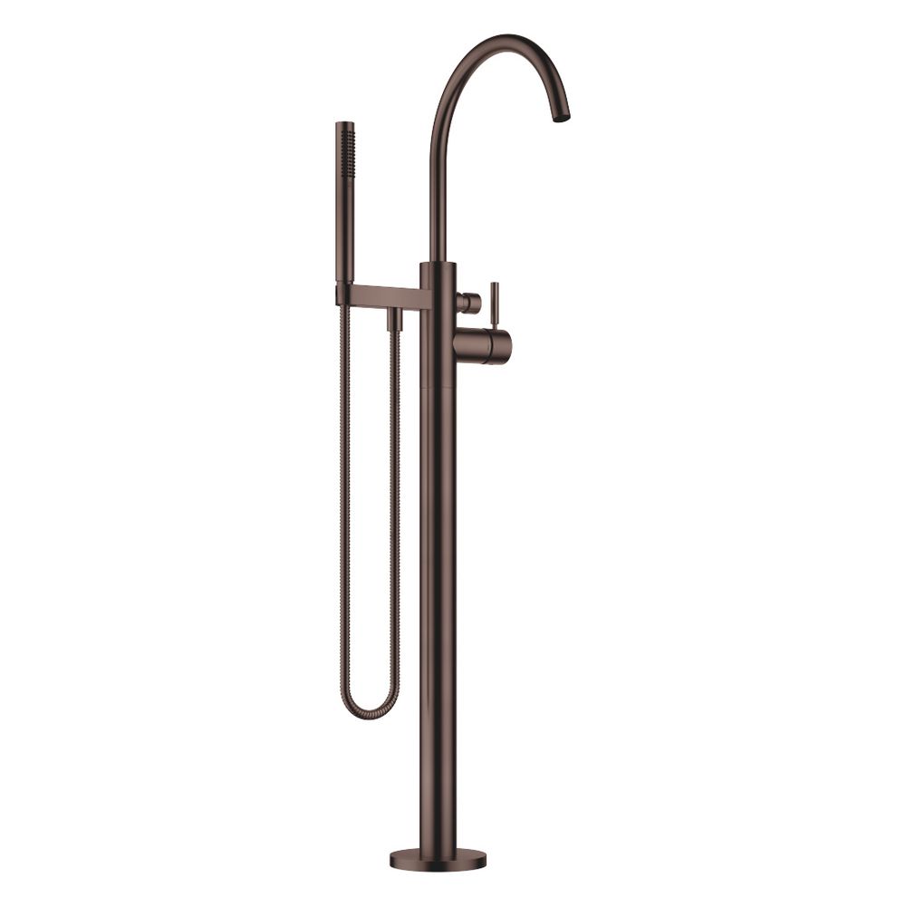 Robinetterie de baignoire monocommande Dornbracht Meta sur colonne, avec douchette à flexible, 281 mm 19,5 l/min, Bronze foncé brossé PVD