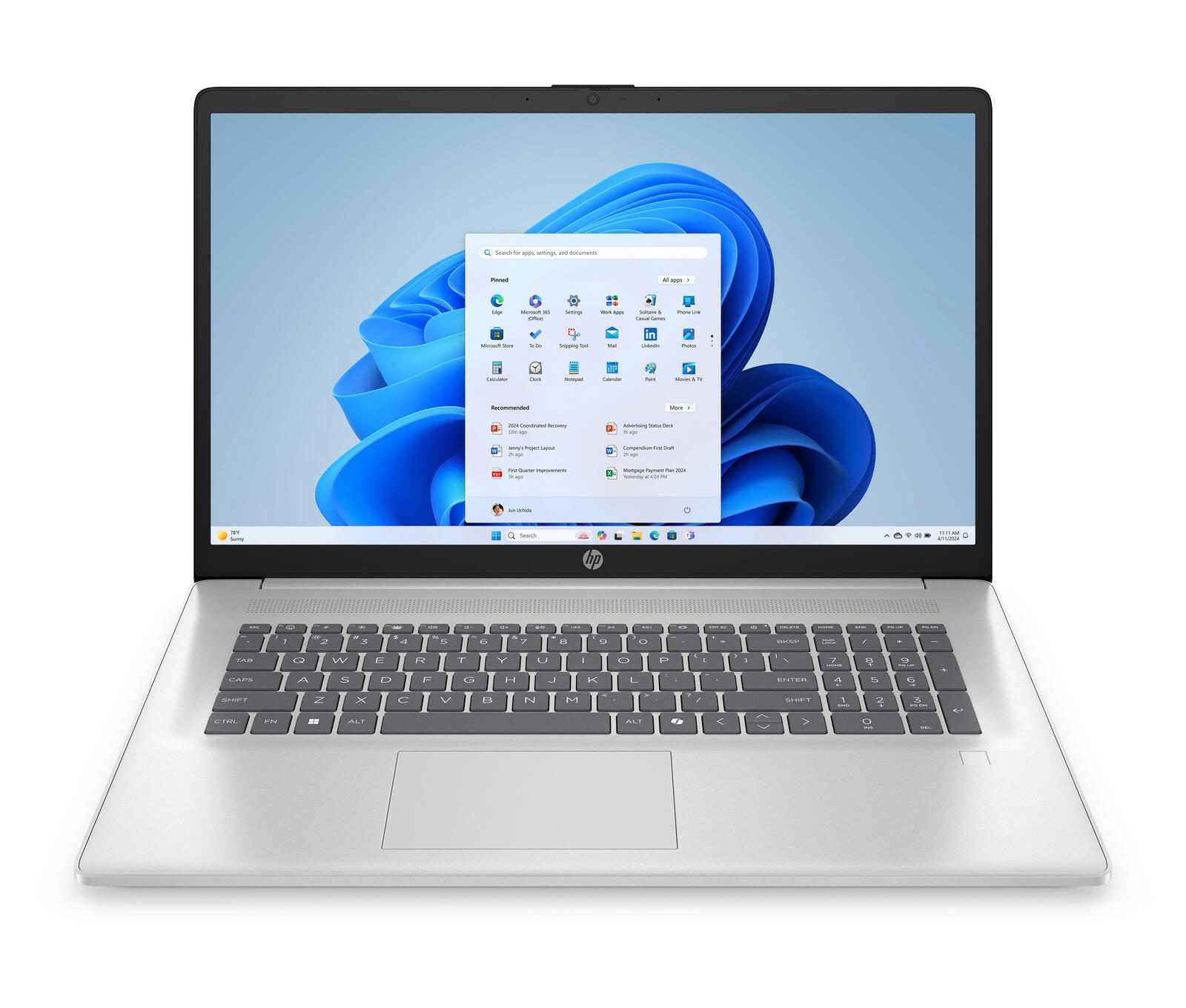 HP 17-cp2166ng Notebook AMD Ryzen™ 5 7520U 43,9 cm (17,3") 16 Go RAM, 512 Go SSD, Full HD, AMD Radeon™ Graphics, Win11 Home