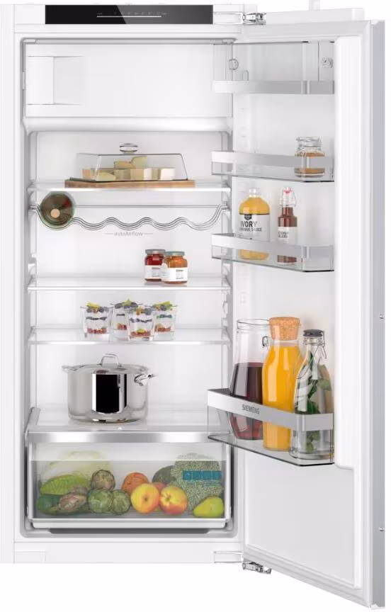 Réfrigérateur encastrable Siemens KI42LADD1 iQ500 avec congélateur, hauteur d'encastrement 122,5 cm, 187 L, porte pleine, hyperFresh, Super Cooling, fermeture douce, blanc