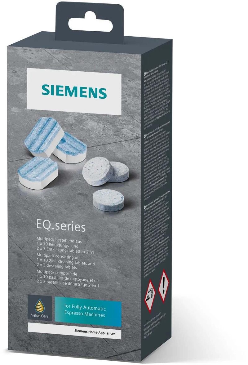 Kit d'entretien SIEMENS TZ80003A pour machines à café EQ.series 10 comprimés nettoyants, 6 comprimés détartrants