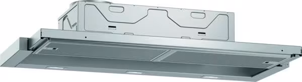 Neff D49ED22X1 N50 EEK: A Hotte plate, 90 cm de large, évacuation/recirculation, moteur Efficient Silent Drive, argent métallisé