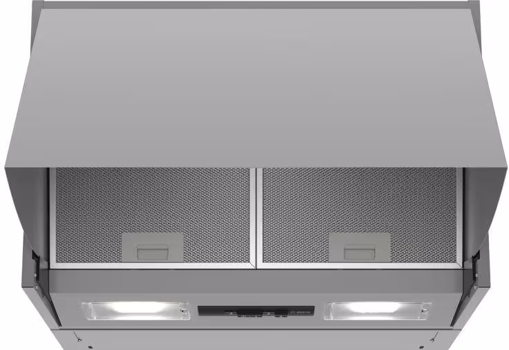 Bosch DEM66AC00 Série 2 Hotte de cuisine intégrée, 60 cm de large, évacuation/recirculation, argent