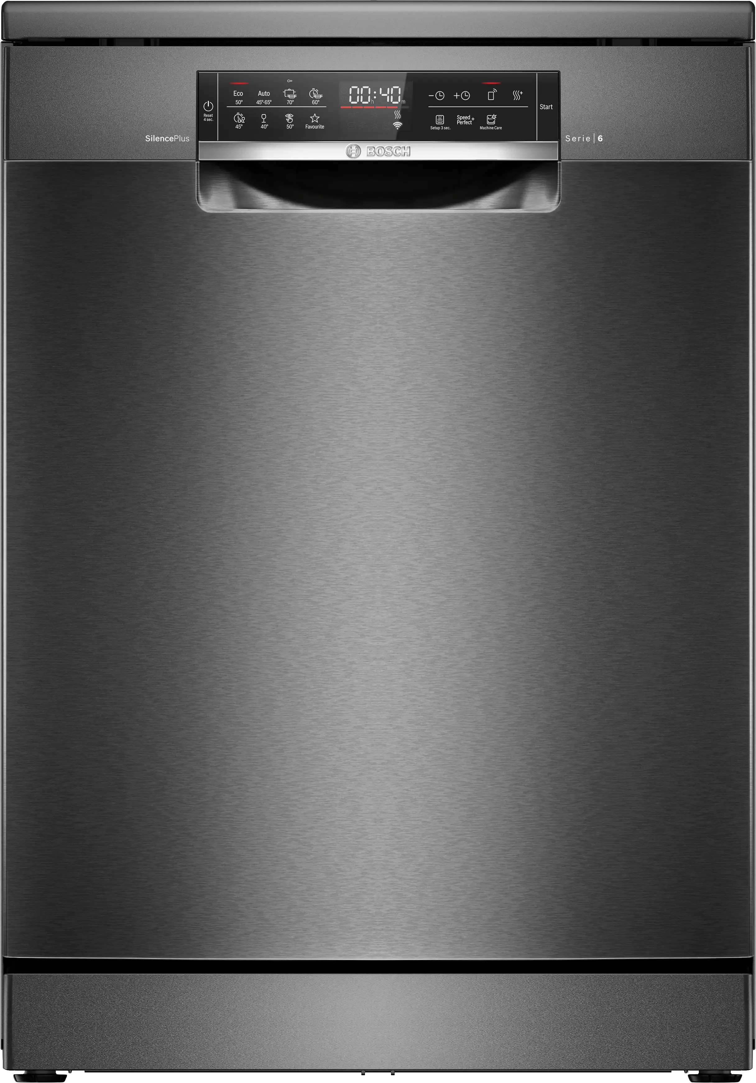 Lave-vaisselle encastrable Bosch Série 6 60 cm acier brossé noir anti-traces SMS6ECC12E