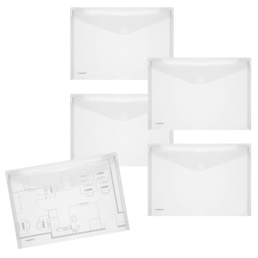 Pochette pour documents FolderSys DIN A4 transparente lisse 0,20 mm - 10 pièces