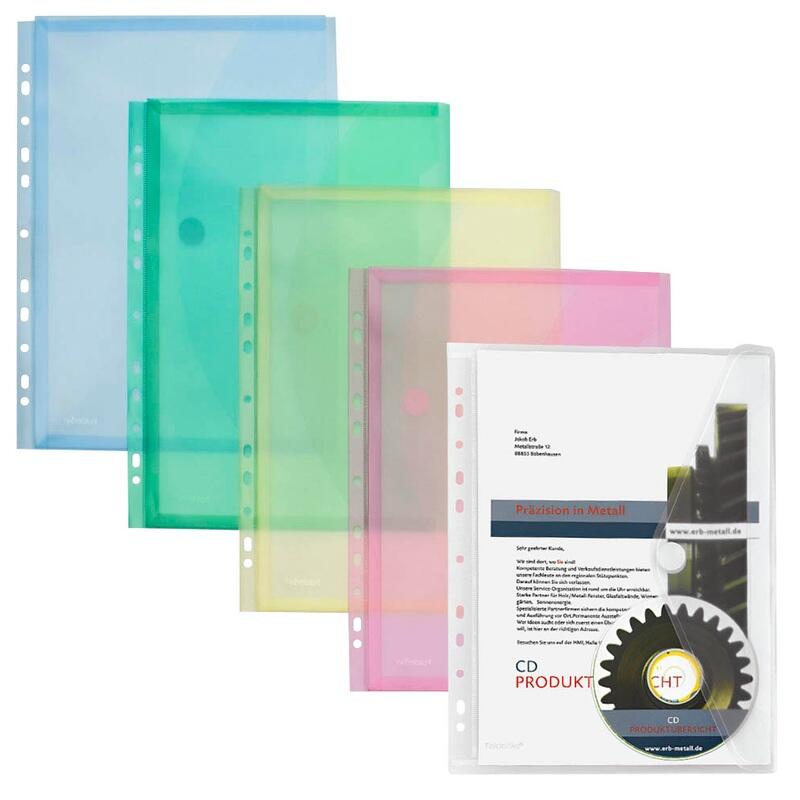 FolderSys Pochette de classement DIN A4 0,2 mm, assorties, 1 boîte = 10 pièces — lot de 10 pièces