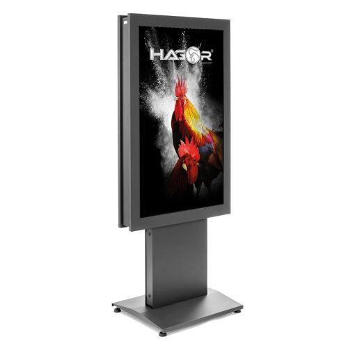 Hagor vis-it® HP Floorbase 43" Piédestal intérieur portrait avec vitre de protection