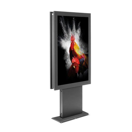 Stèle intérieure Hagor vis-it® HP Bolt-Down 43" portrait avec vitre de protection incluse