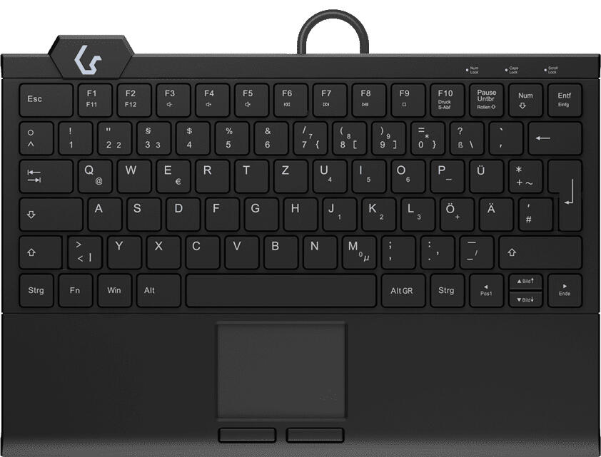 Clavier filaire KeySonic KSK-5210ELU avec pavé tactile - AZERTY FR - noir rétroéclairé, USB