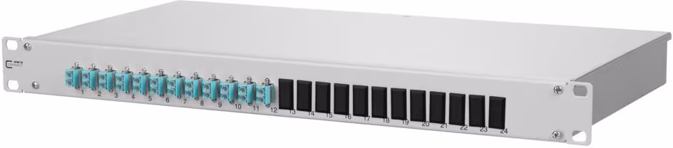 METZ CONNECT Panneau de brassage OpDAT fix 12xLC-Duplex OM3, 19 pouces, 1U (réf. 1502557712-E)