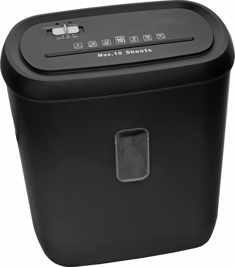 Destructeur de documents LMG DWS-1008 noir à coupe croisée jusqu'à 10 feuilles