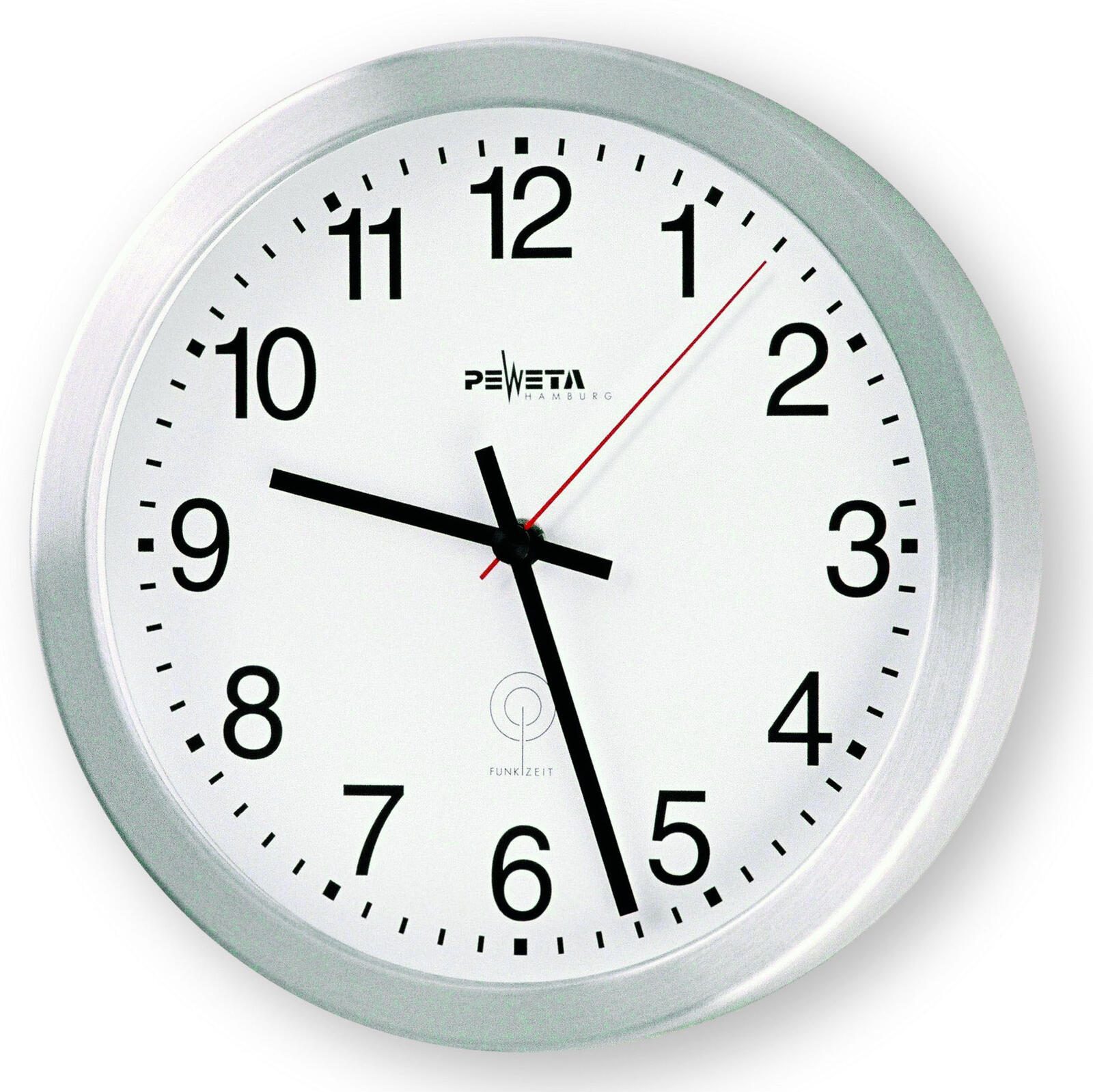 PEWETA Horloge murale radio Ø 40 cm argent