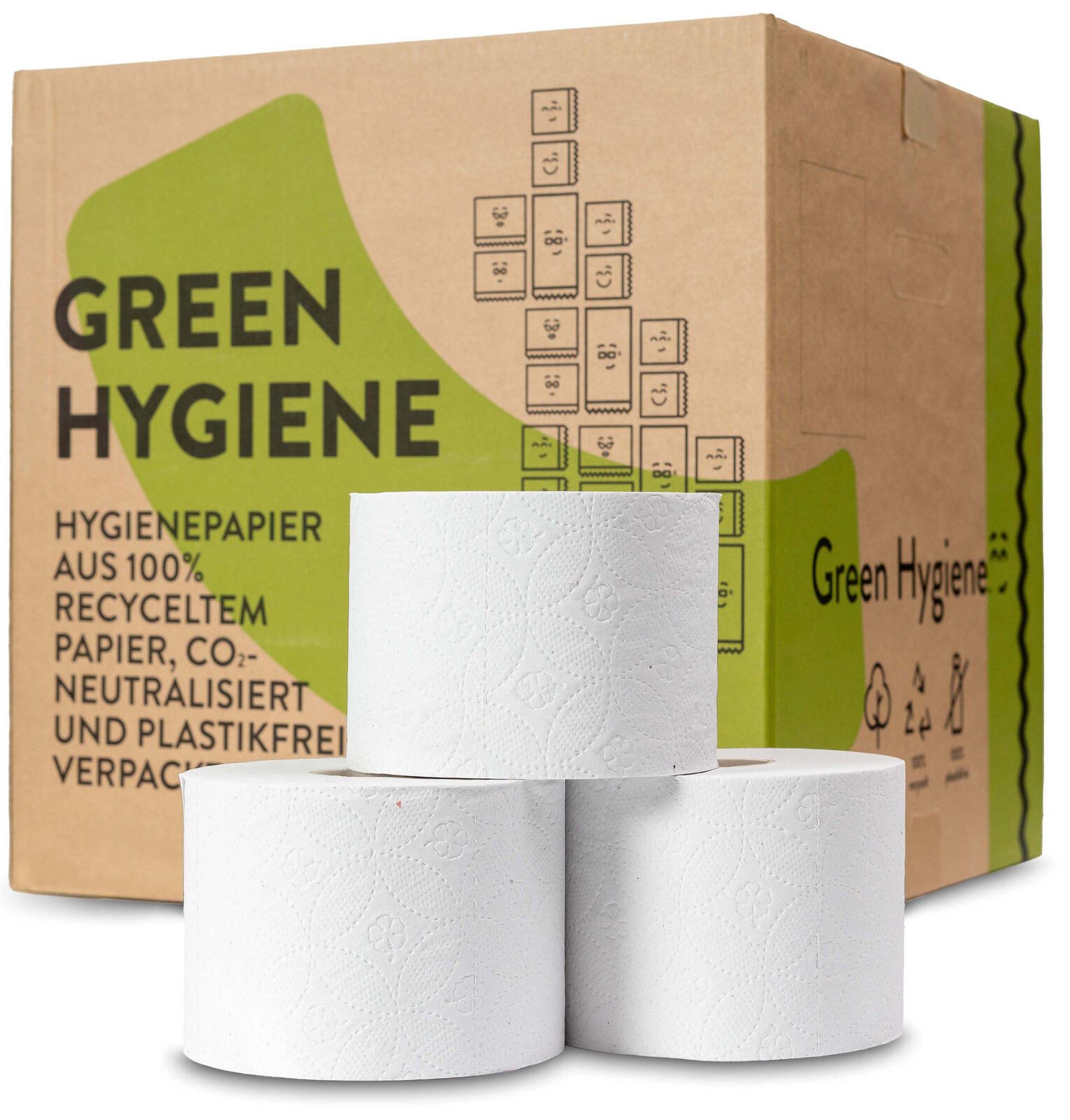 Green Hygiene® Papier toilette 3 couches 1 carton = 36 rouleaux