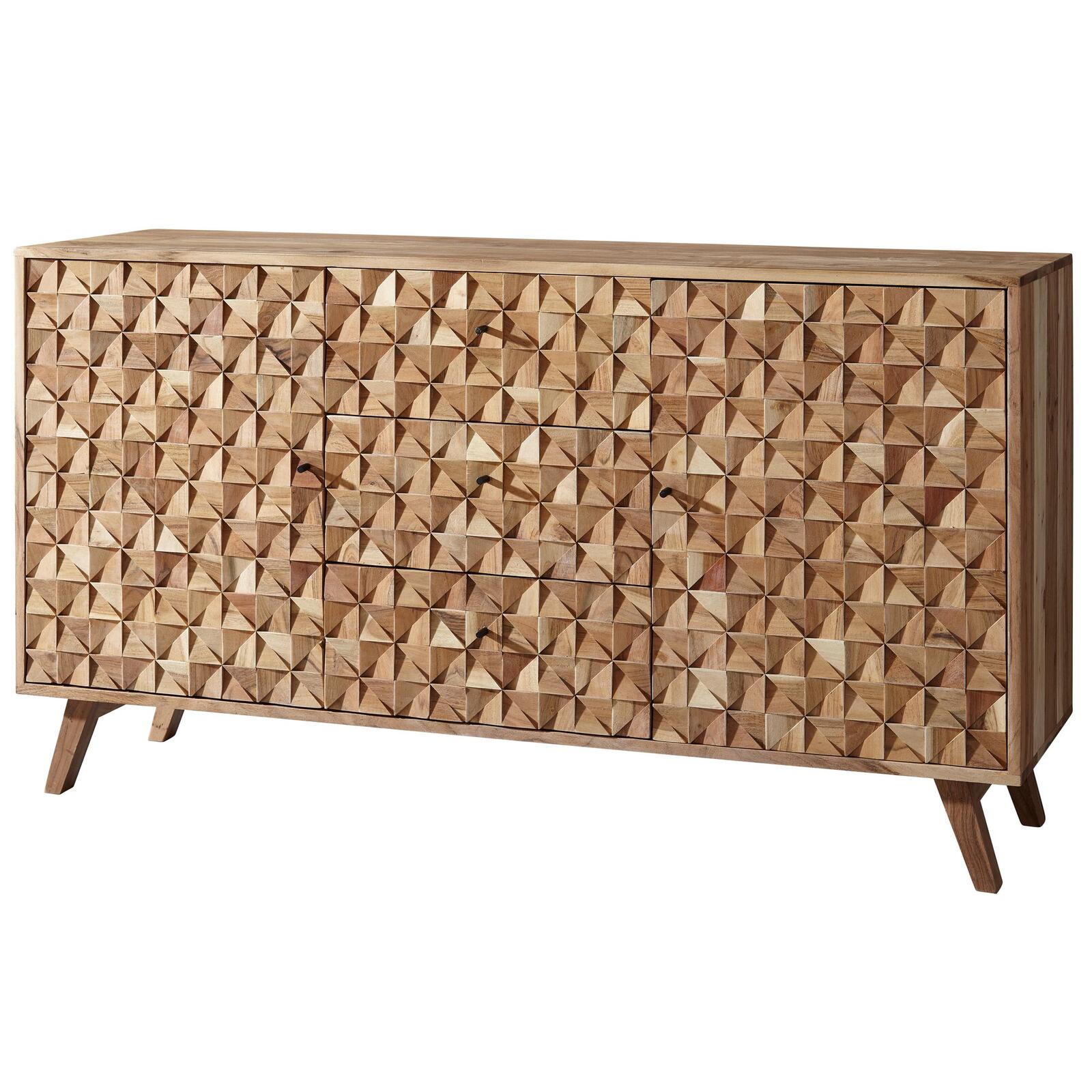 WOHNLING WL5.598 Vaisselier REWA Acacia 140 cm x 40 cm x 79 cm