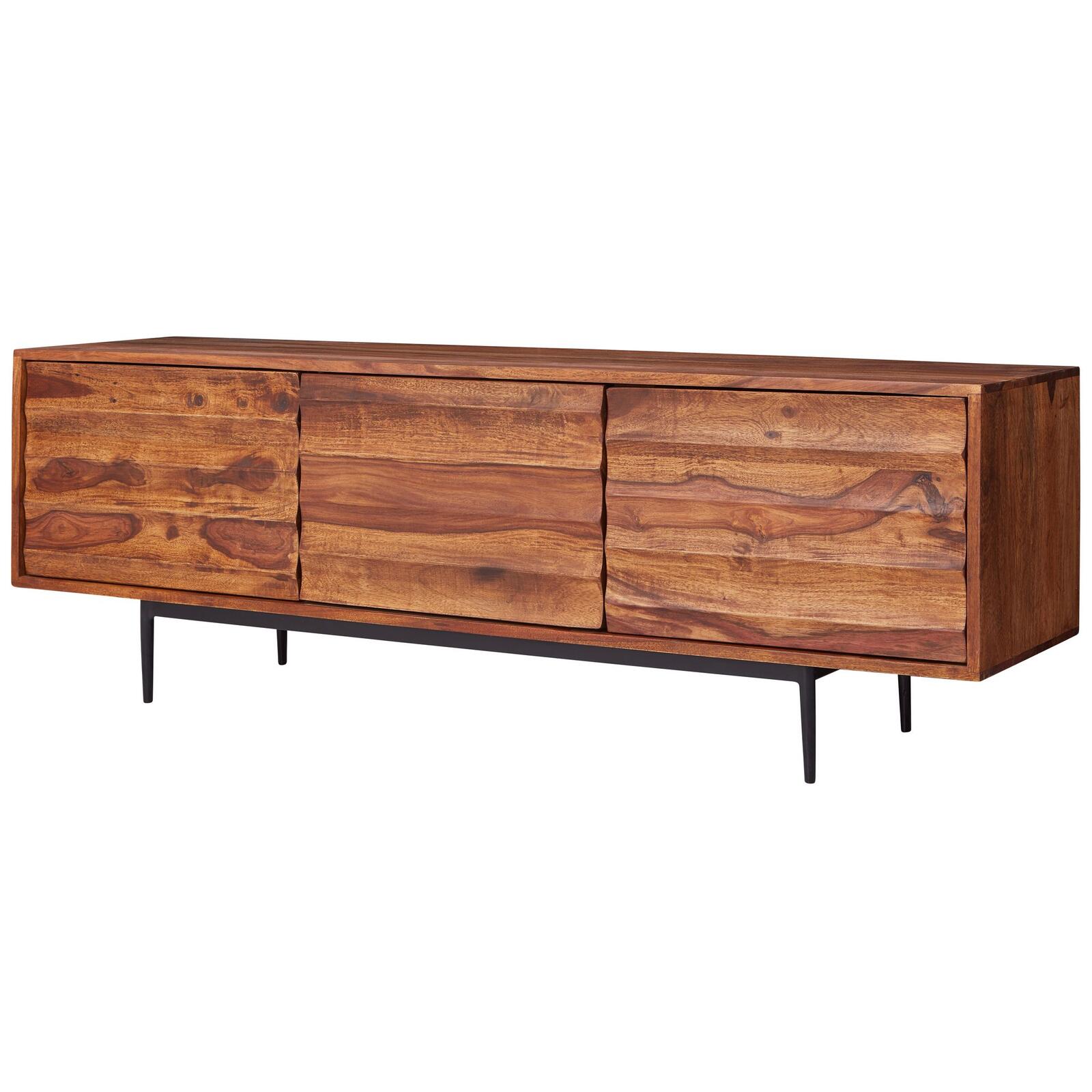 WOHNLING Meuble TV HiFi Lowboard WL5.636 Sheesham Bois massif 147x50x38 cm