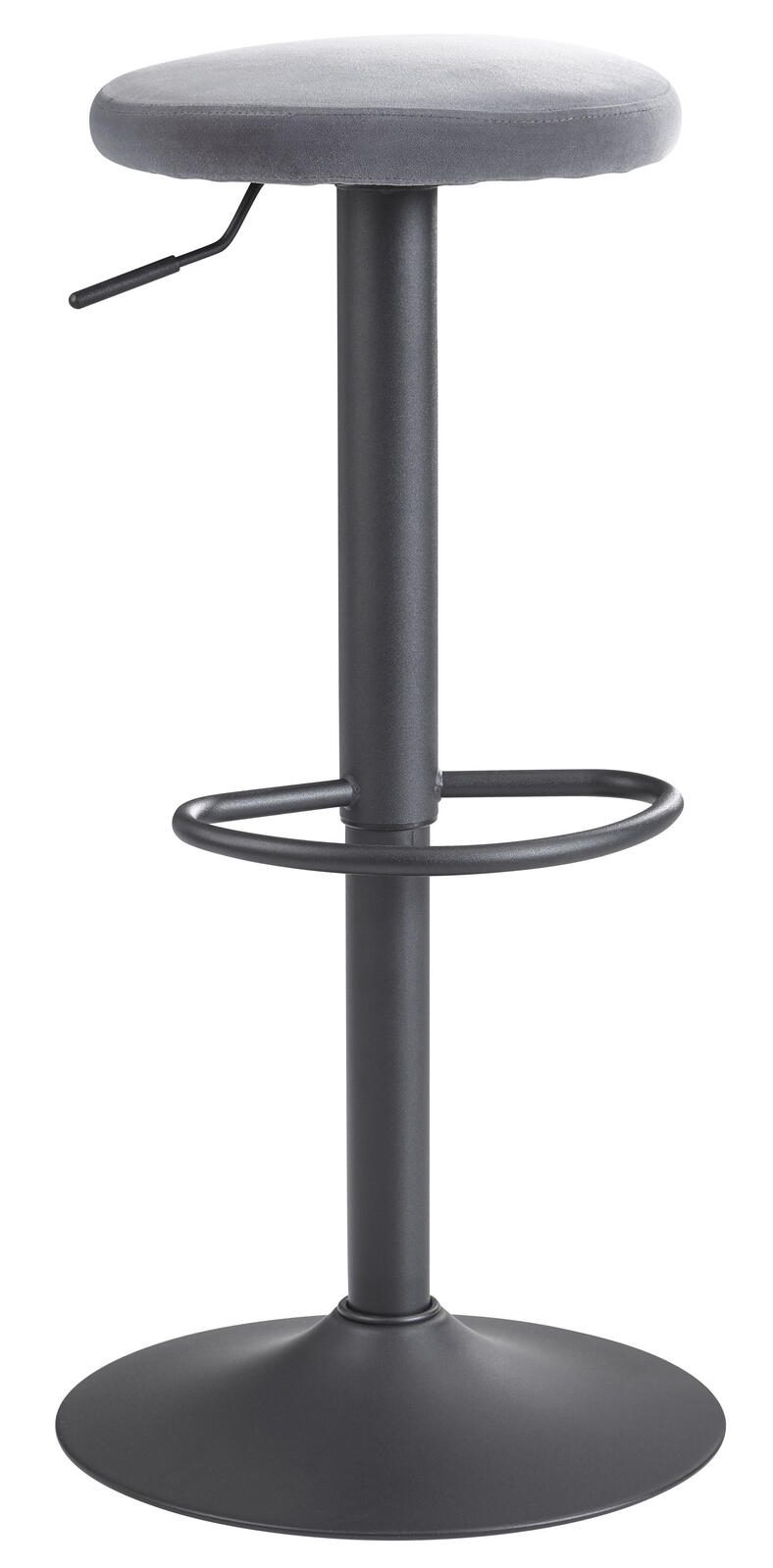 Tabouret bar WOHNLING WL6.200 velours gris foncé