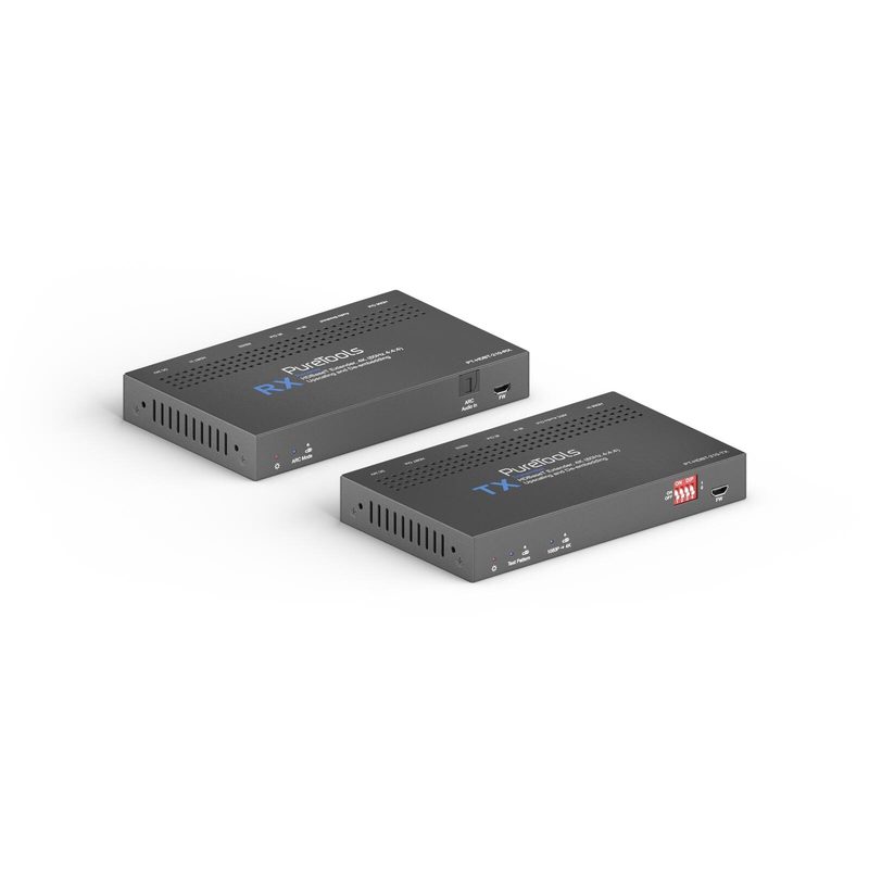 Set HDBaseT PureTools - Extenseur 18G HDR. 40m@4K, 70m@1080p. Mise à l'échelle 1080p vers 4K. Prise en charge ARC et transmission audio externe de RX vers TX