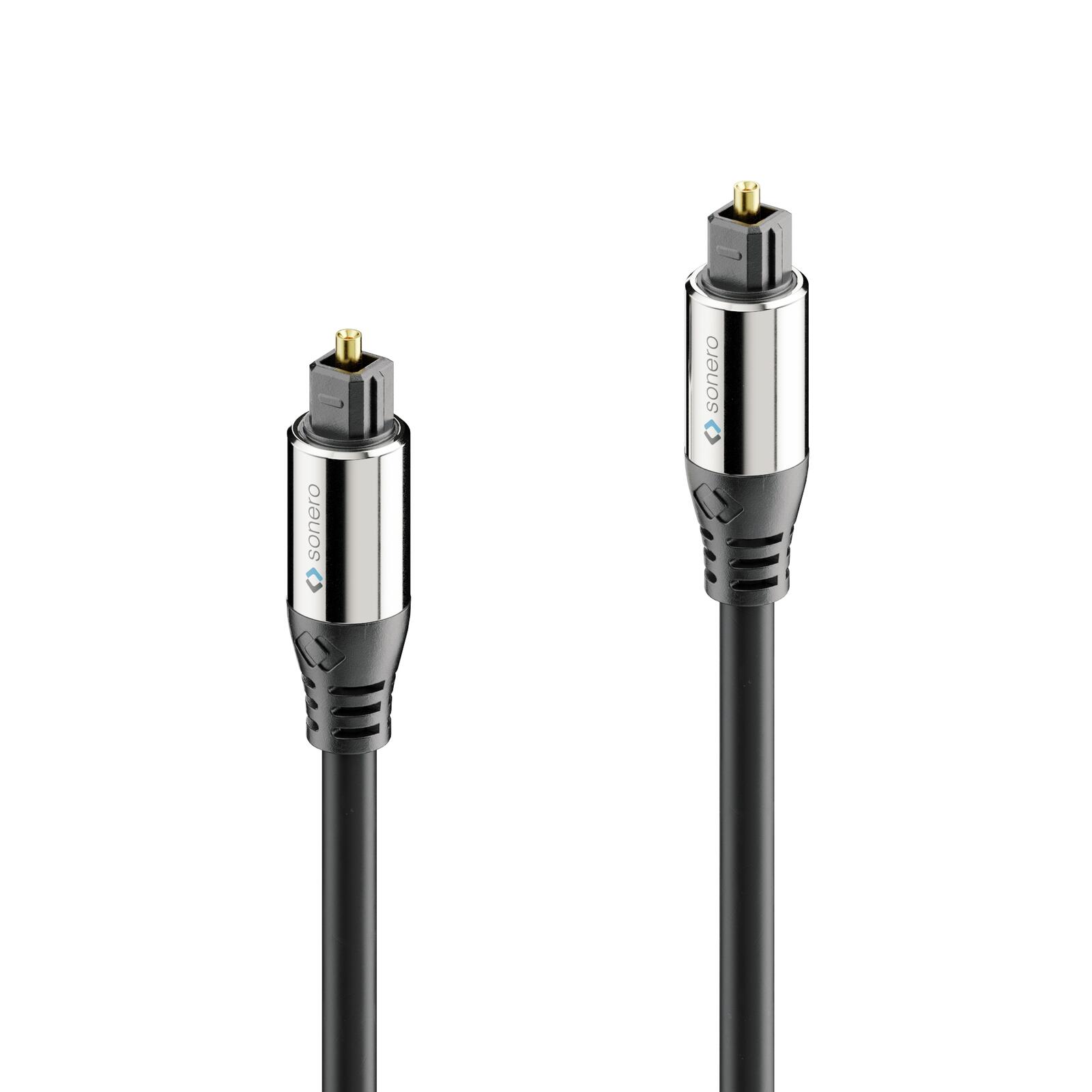 Câble audio optique Sonero 10,0 m Premium optique S/PDIF Toslink avec connecteurs droits