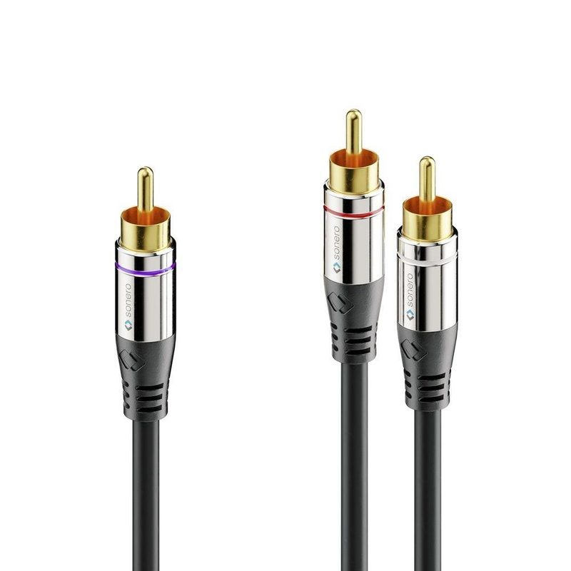 Câble audio subwoofer Sonero Cinch vers 2x Cinch 10,0 m