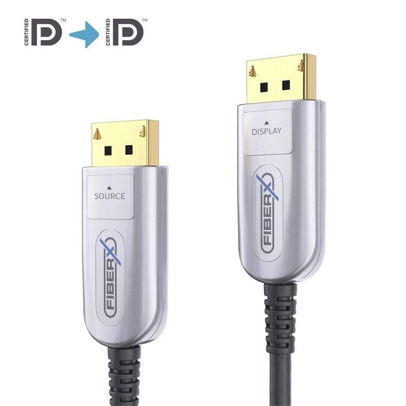 Câble prolongateur DisplayPort 2.0 8K FiberX - Fibre optique - 50 m