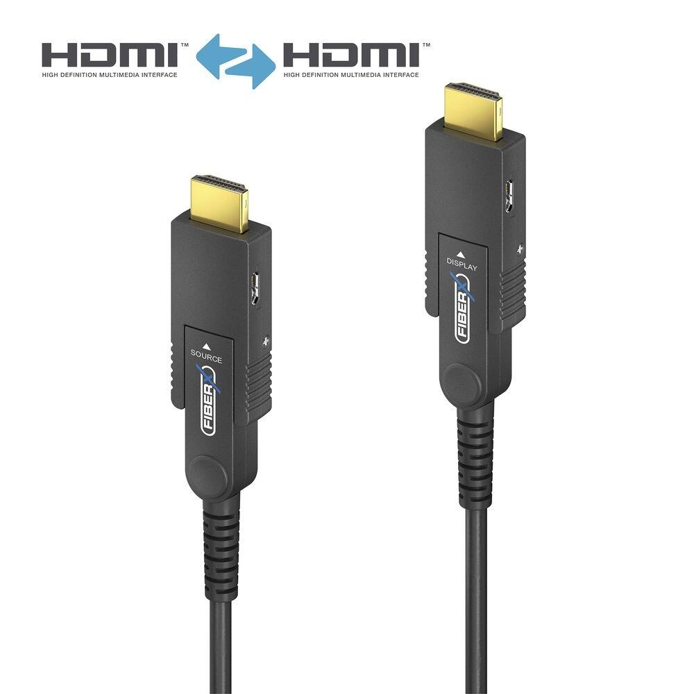 FiberX Série - Câble de Verlängerung HDMI/Micro HDMI 4K en fibre optique - 40 m - Noir