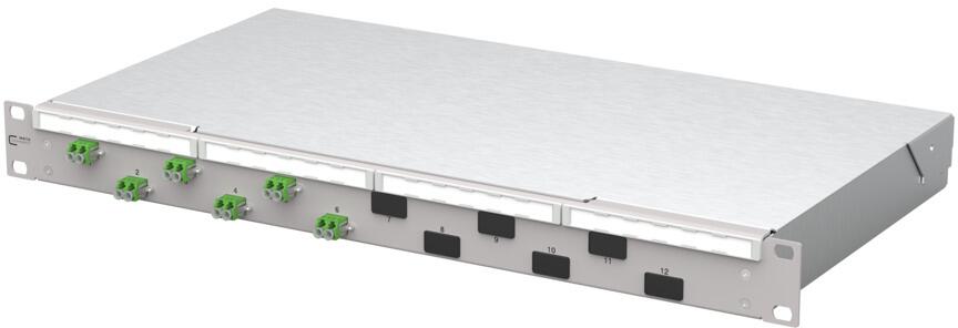 METZ CONNECT OpDAT fix2 Panneau de brassage VIK6xLC-D APC OS2, gris (1504507606-F)