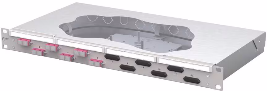 METZ CONNECT OpDAT fix2 Panneau de brassage splice6xSC-D OM4, gris (150457BB06-F)