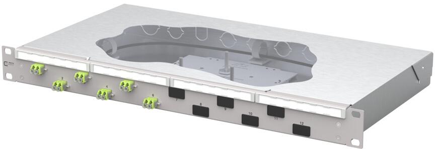 METZ CONNECT OpDAT fix2 Panneau de brassage splice6xLC-D OM5, gris (1504587M06-F)