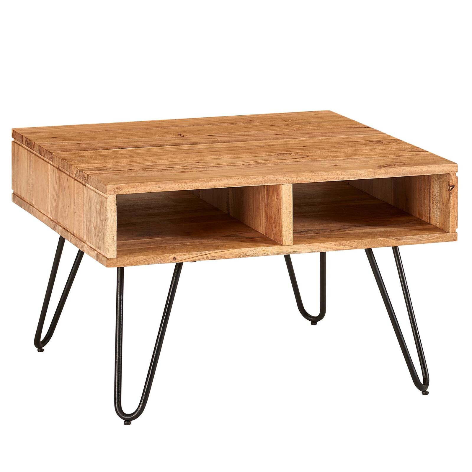 Table basse WOHNLING WL6.367 en acacia 60 cm x 60 cm x 40 cm
