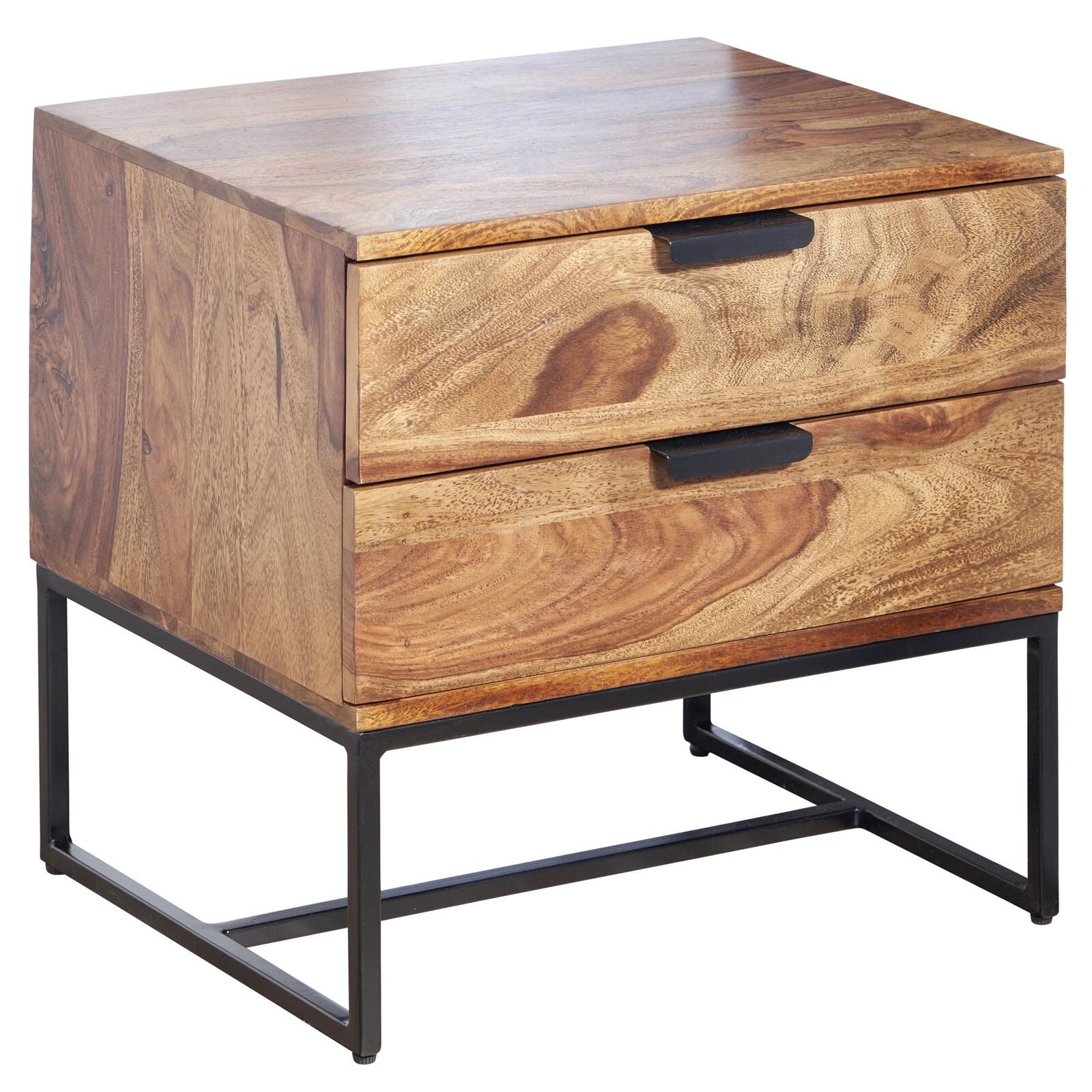 Table de chevet WOHNLING WL6.714 en bois massif Sheesham