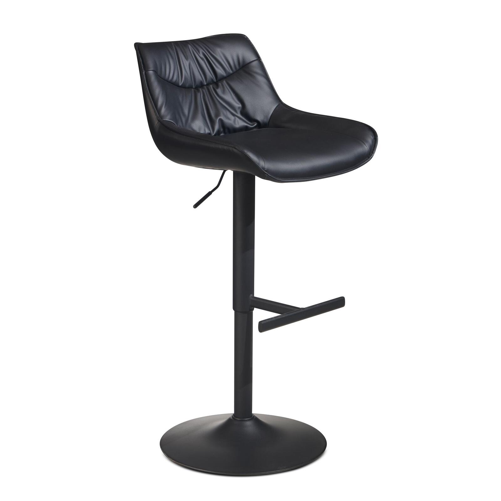 Tabouret de bar WOHNLING WL7.005 en cuir synthétique noir