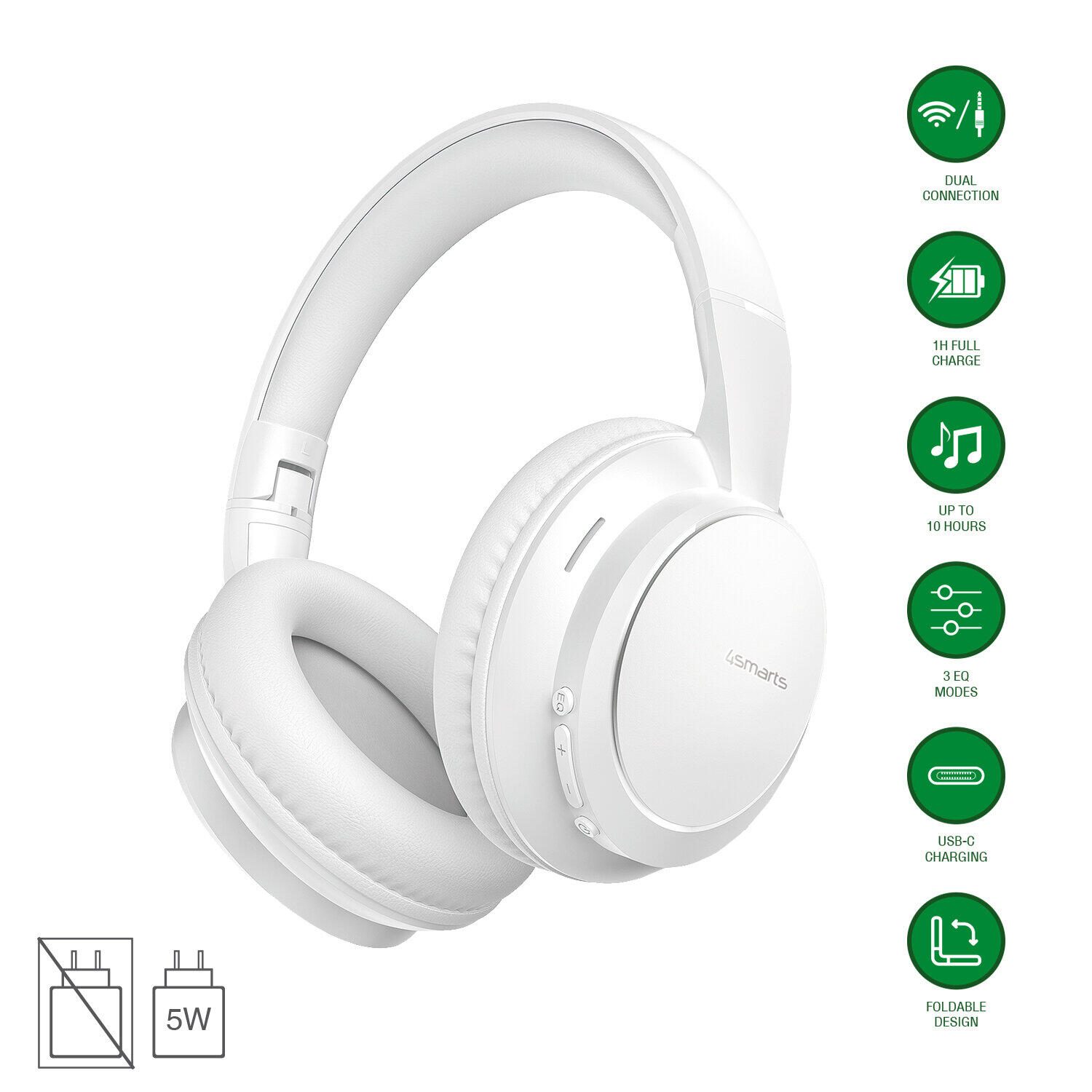 Casque sans fil Over-Ear SkyBuds Wave de 4smarts, blanc