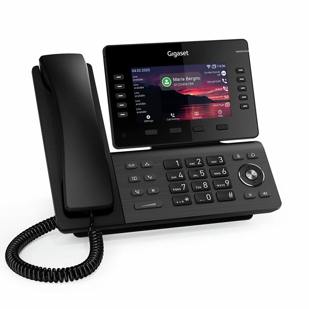 Gigaset P855BW IP PRO Téléphone IP filaire avec Bluetooth, écran inclinable
