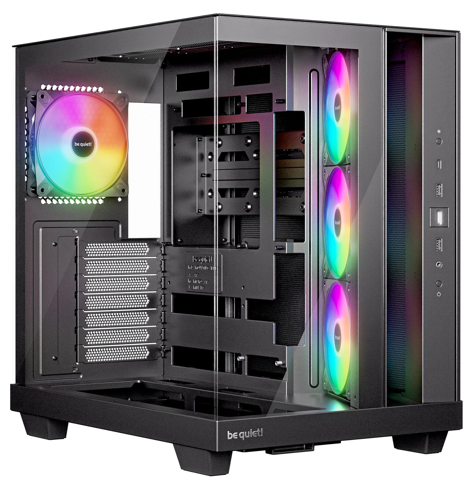 Boîtier PC be quiet! Light Base 500 LX Midi-ATX Noir 4 ventilateurs Light Wings LX 120 mm inclus, USB Type-C, USB Type-A