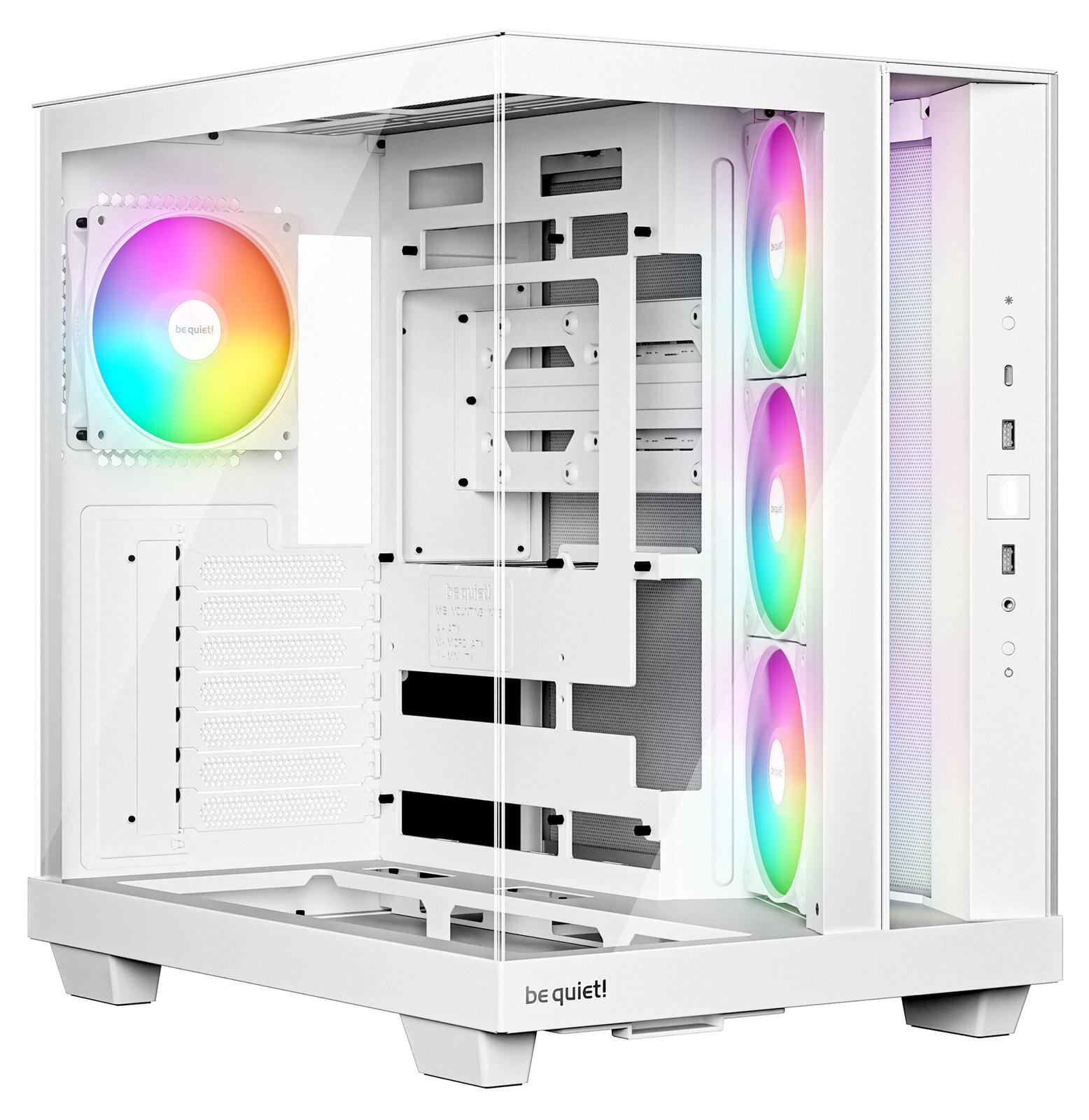 Boîtier PC be quiet! Light Base 500 LX Midi-ATX blanc avec 4 ventilateurs Light Wings LX 120 mm, USB Type-C, USB Type-A