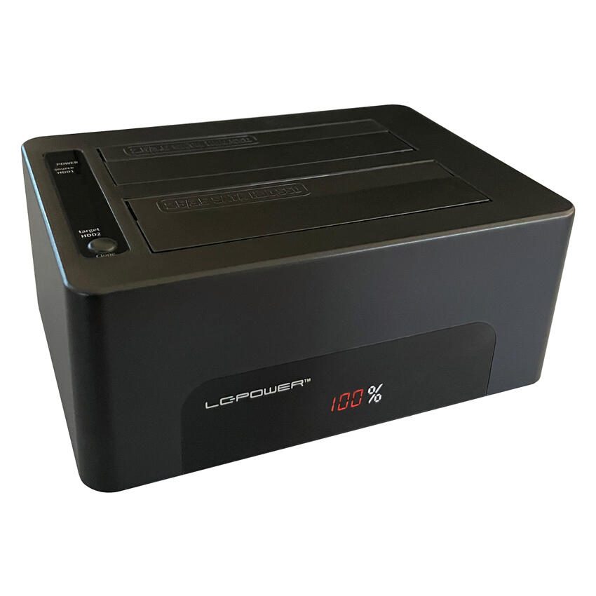 Station d'accueil LC Power LC-DOCK-U3-V pour 2 HDD/SSD SATA 2,5"/3,5" (jusqu'à 5 Gb/s, USB 3.2)
