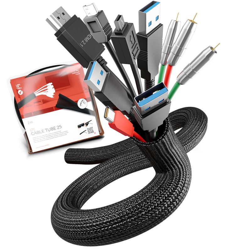 LABEL THE CABLE LTC CABLE TUBE 25 Noir - 2 m