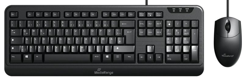 MediaRange MROS108 Set clavier-souris filaire - QWERTZ DE - noir USB