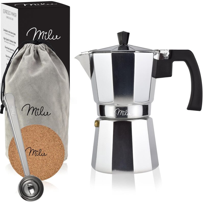 Mokateur Milu 3 tasses, argent/noir