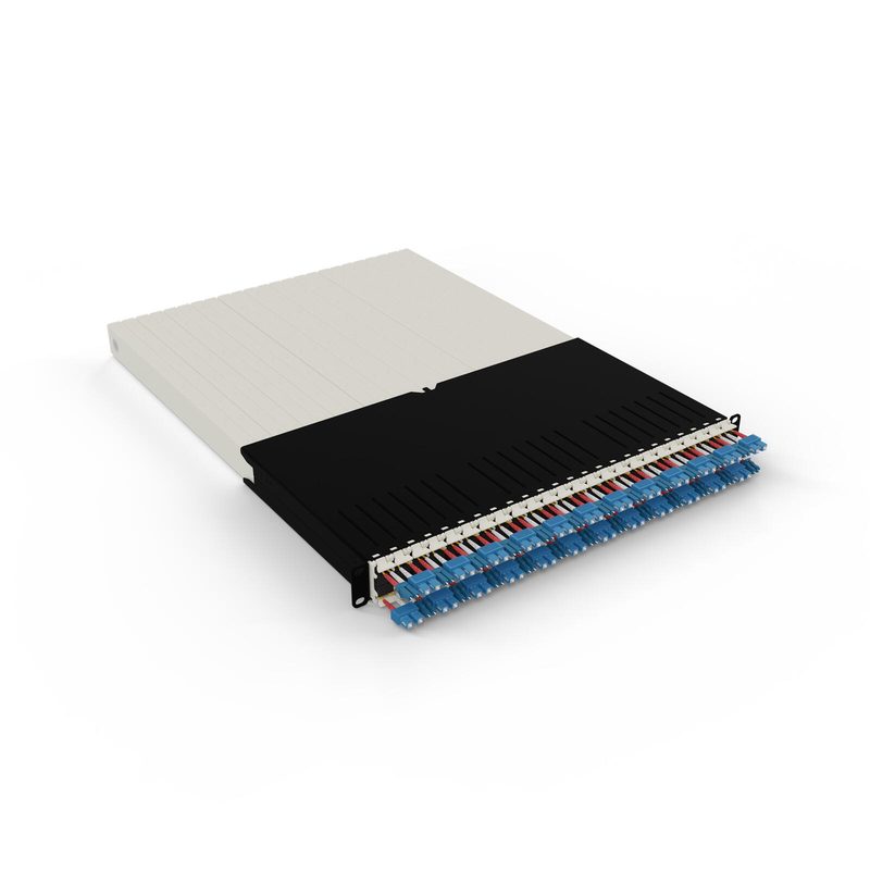 Système de tirage de câbles patchbox.one 30RU/OS2 (1,8 m) avec 24 cassettes, fibre optique OS2, LC-SC, câble bleu