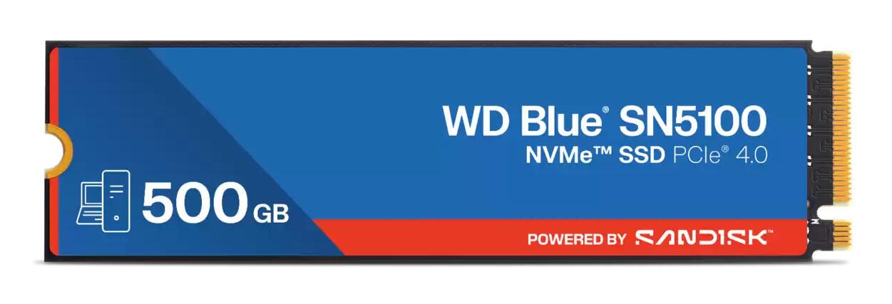 WD Blue SN5100 NVMe SSD - 500 Go M.2, PCI Express 4.0 NVMe